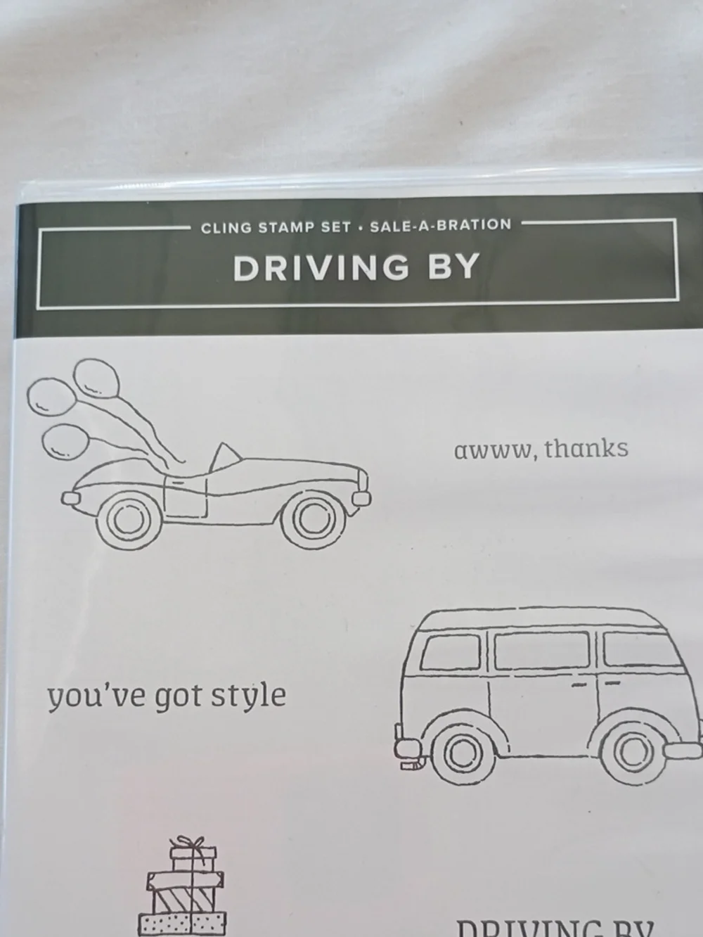 EUC Stampin' Up! Driving By Cars Van Cling Stamp Set Retired Sale A Bration 2022